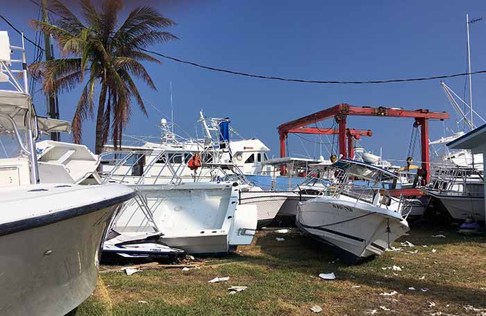 Hurricane damaged boats