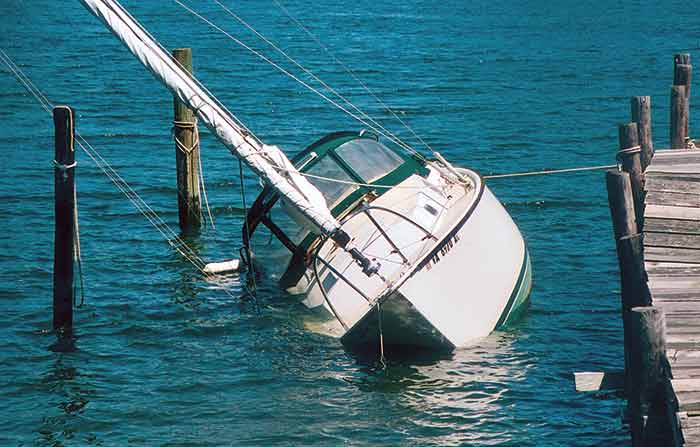 Sinking sailboat
