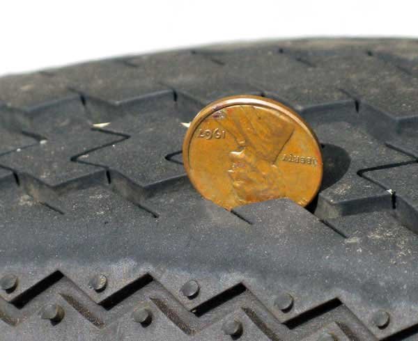 Photo of penny test for tire tread