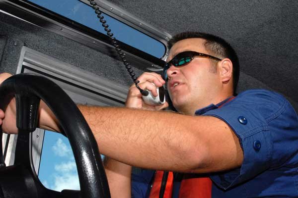 Photo of U.S. Coast Guard on VHS radio