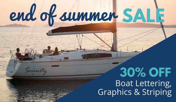 End of Summer Sale

30% Off Boat Lettering, Graphics & Striping