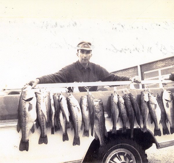 Charlie Campbell at a Fishing Bull Shoals in 1957