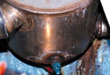 Damaged Exhaust water lift