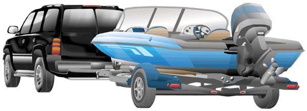 Truck and Trailer Back View