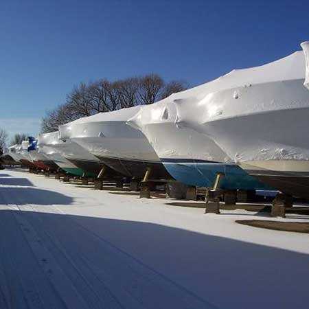 Covered Boats in Winter