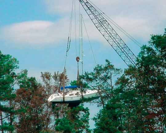 Salvaging Boat After Hurricane Isabel