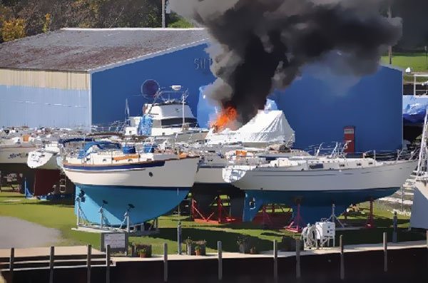 Heat Gun Fire on Shrink-Wrapped Boat