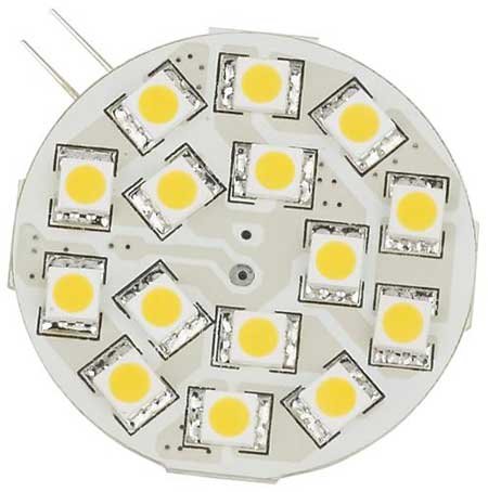 A close-up of an LED bulb showing the individual diodes and circuit board. (Photo: Imtra)