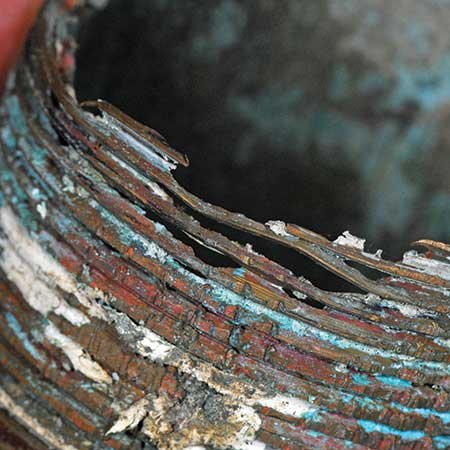 Brass Threads in Raw-Water Discharge