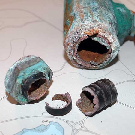 Crumbling Brass Pipe and Hose Adapter
