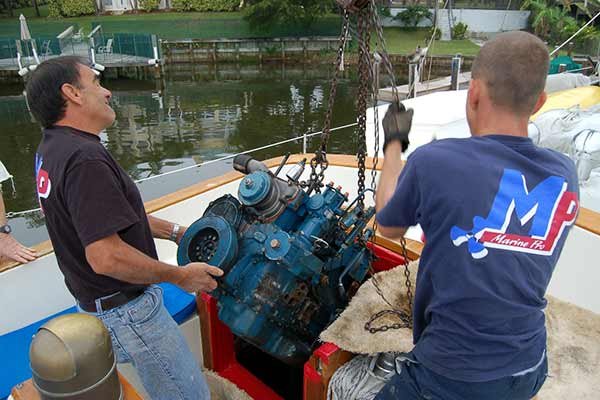 Working on a Boat Engine