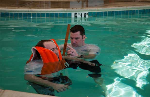 Life Jacket Test Submerging the Jacket Underwater
