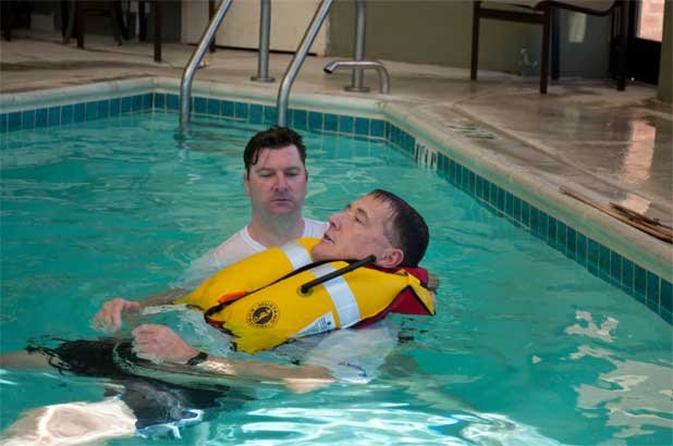 Life Jacket Test with Floating Subject