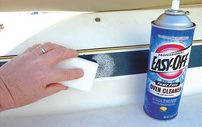 Removing paint with oven cleaner
