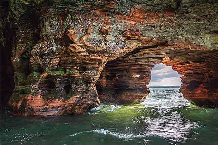 Sea cave in Wisconsin's Apostle Islands