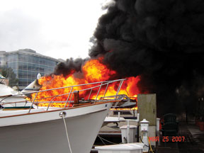 Boat Gasoline Fire