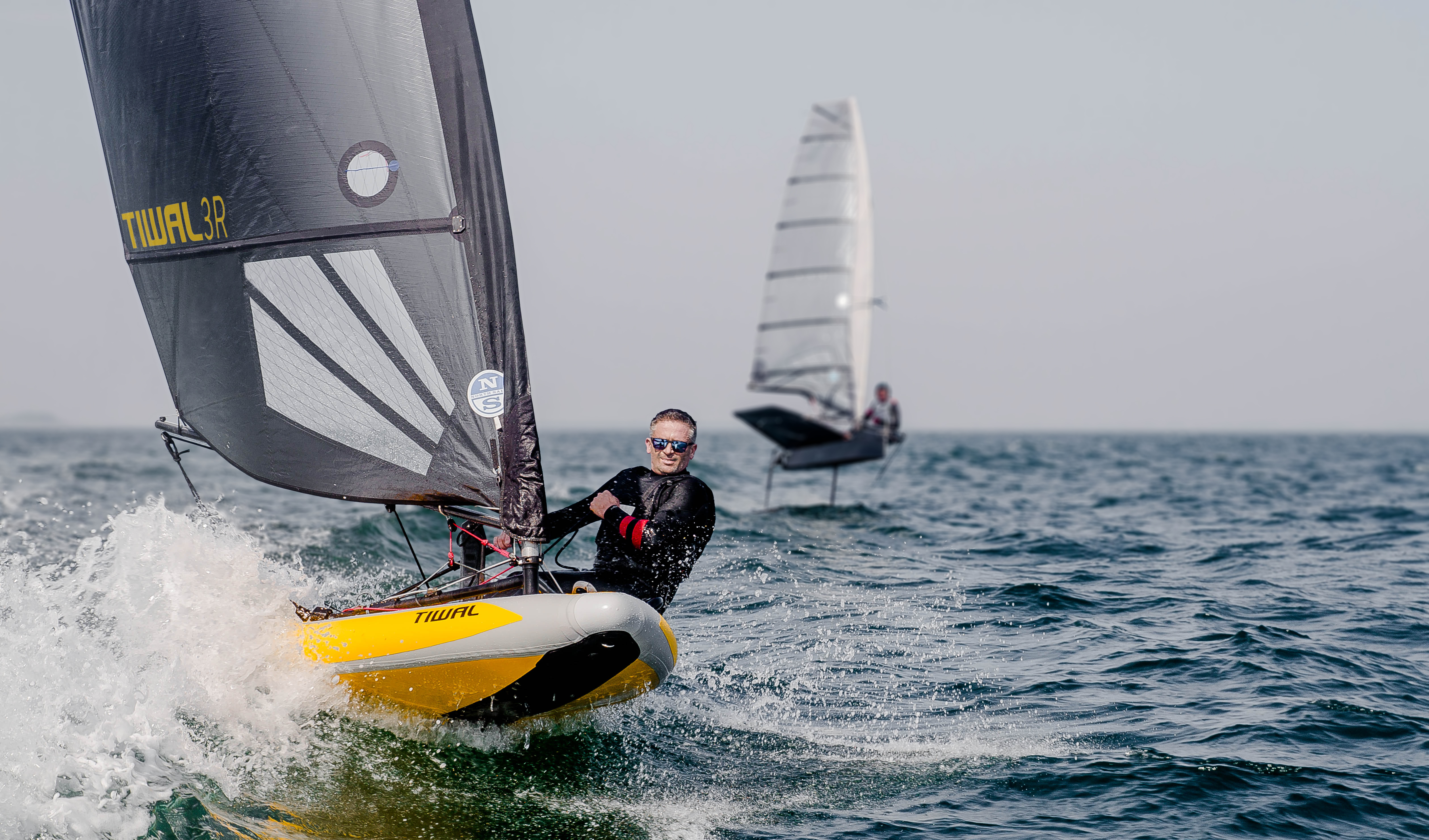 Man on 3R Inflatable Sailboat