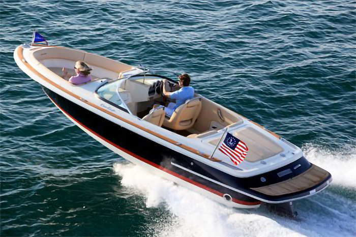 Photo of Chris Craft Powerboat speeding through water