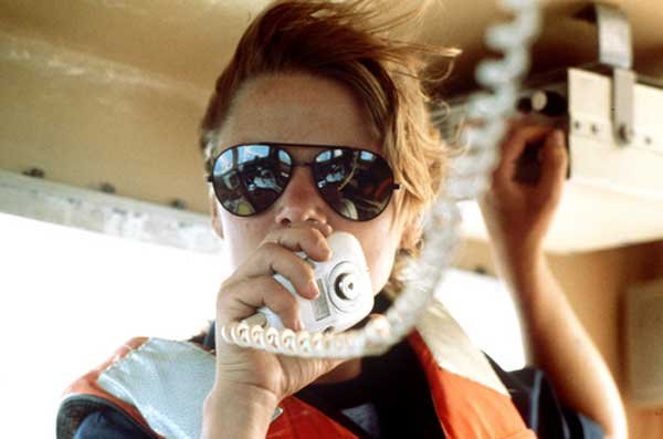 Woman Using VHF Radio