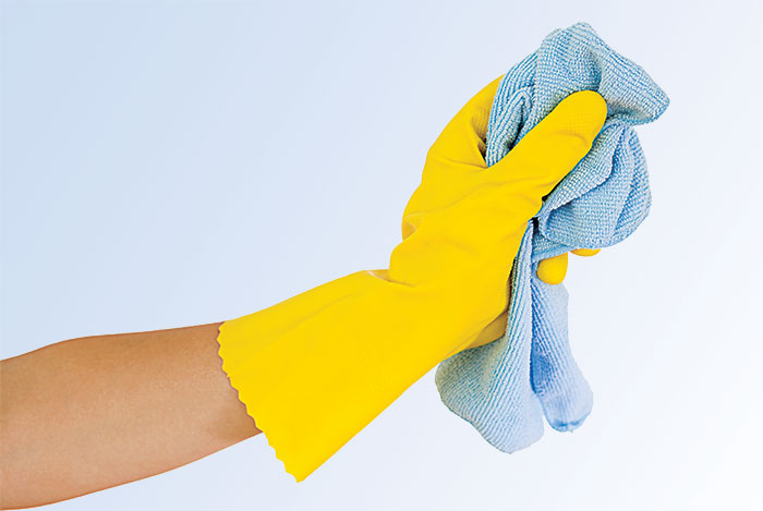 Cleaning with a microcloth