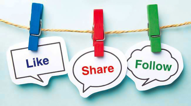 Like, Share, and Follow String-Clipped Illustrations