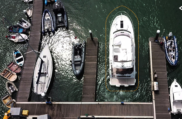 Boat backing into dock