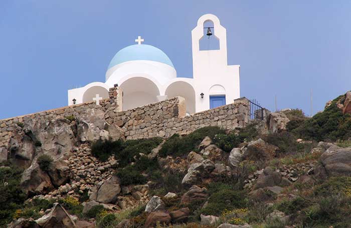 A hilltop church in Nisiros Greece