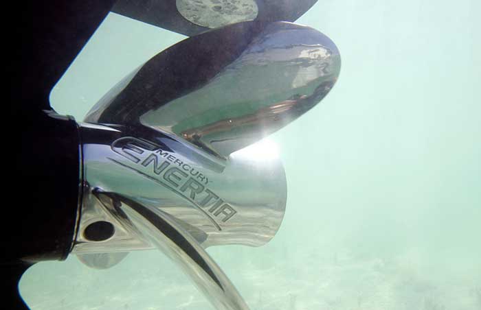 Product photo: Mercury Enertia propeller underwater