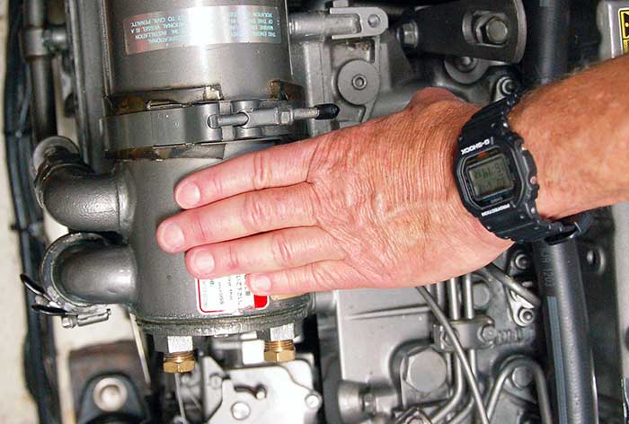 Touching engine parts