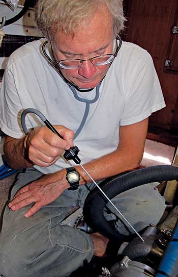 Using a mechanic's stethoscope