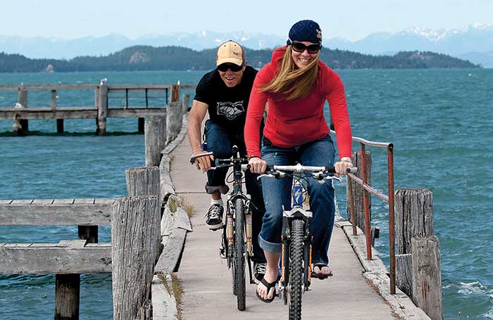 Flathead Lake is friendly for bike riders