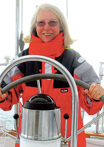 Ginny Vought aboard her Cal 39