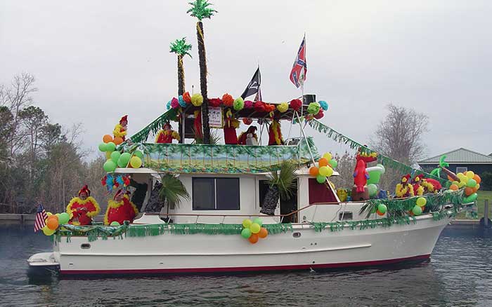 Decorated boat Krewe of Bilge