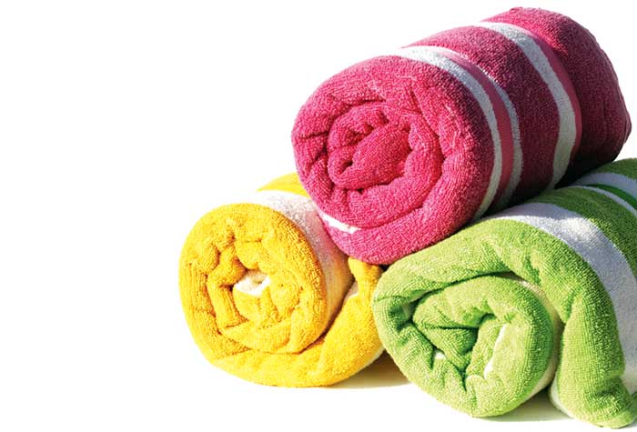 Bath towels rolled up