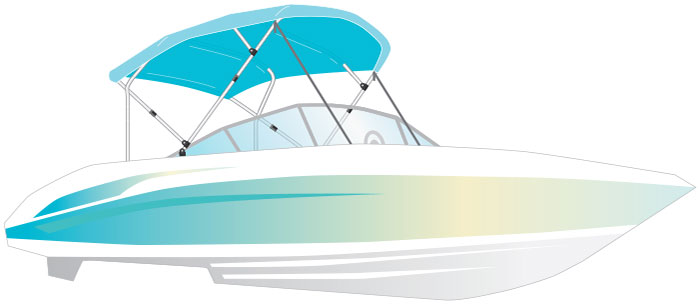 Boat with bimini illustration