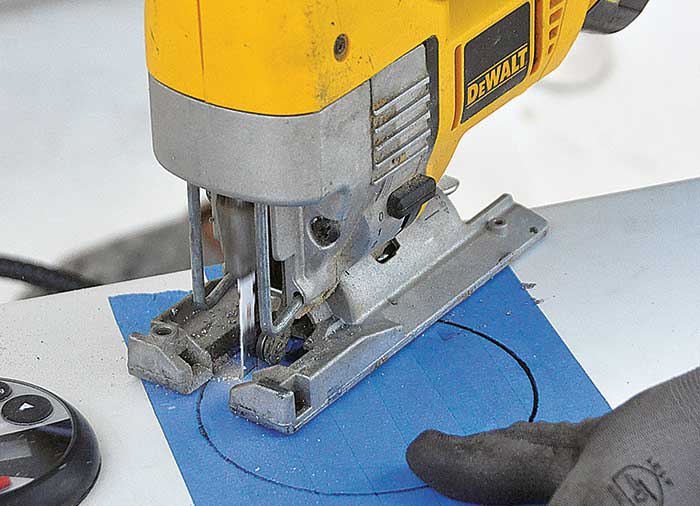 Cutting new hole for helm unit