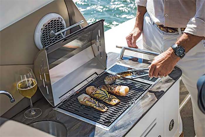 Grilling on a boat