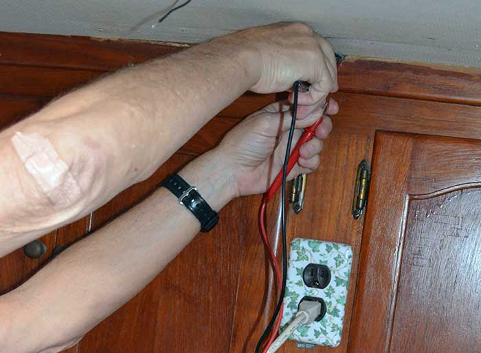 Checking wiring with digital multimeter