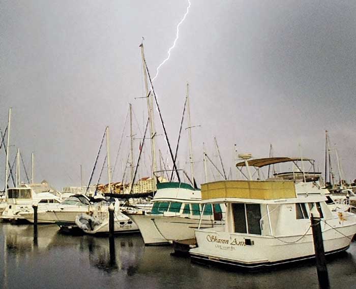 Lightning over the marina