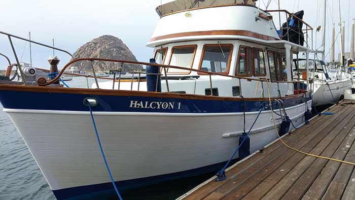 Mark Miele and Eden Yelland's boat the Halcyon 1