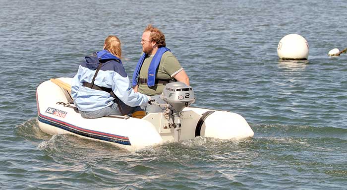 Couple in a dinghy