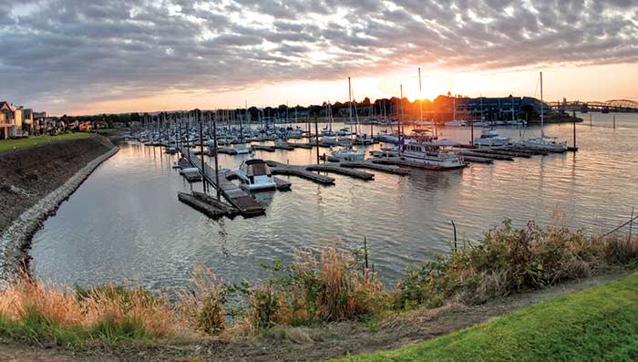 Portland waterfront marina view