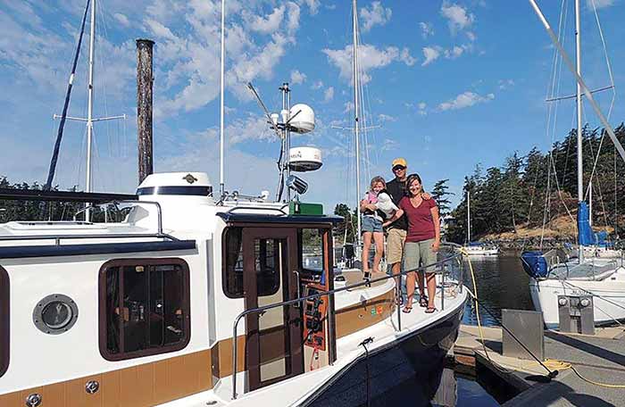Family chartering a boat in the Pacific Northwest