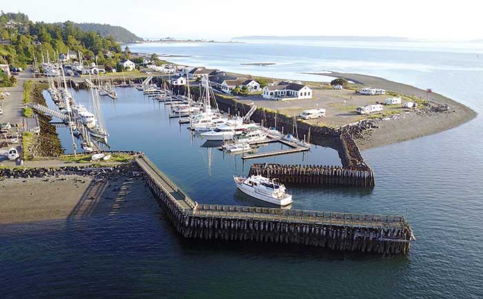 Jetties at Point Hudson Marina in Port Townsend, Washington