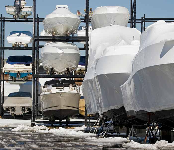 Boats stored for winter