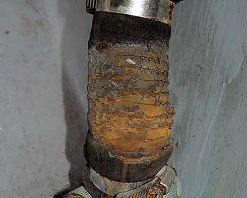 Deteriorated drain hose