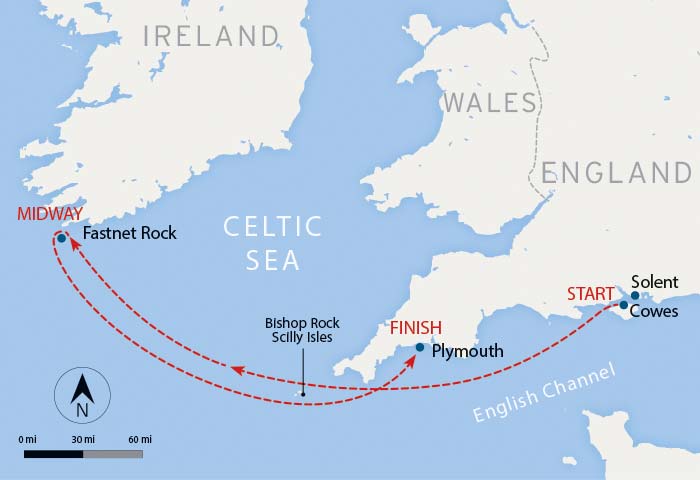 British sailing race map