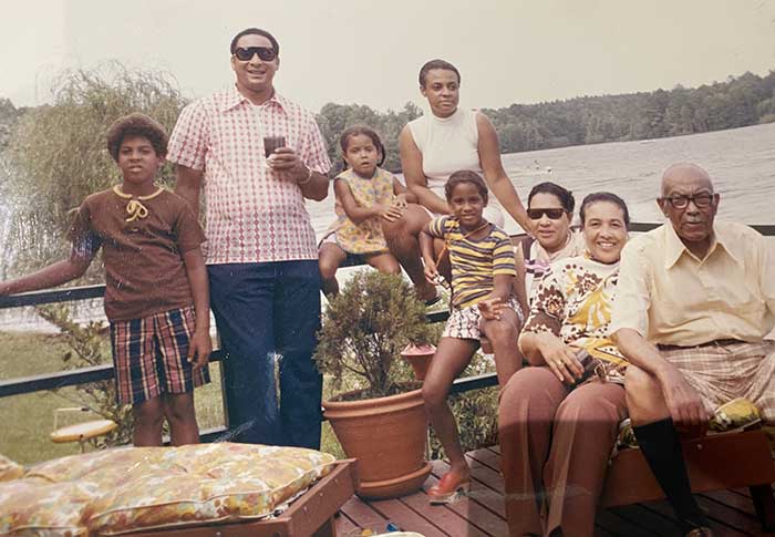 An old family photo from 1972 at the lake house