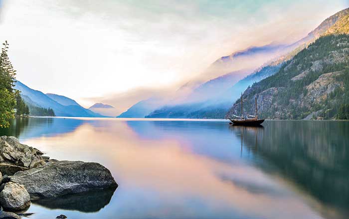 Lake Chelan sunrise from Stehekin, Washington