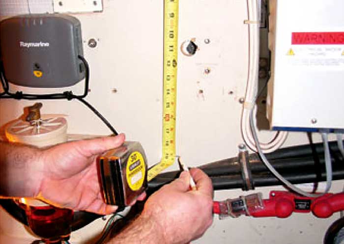 Measuring for fire extinguisher mounting